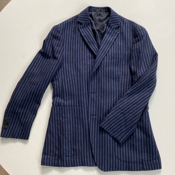 Pal Zileri wood blazer in navy stripe - Picture 1 of 5